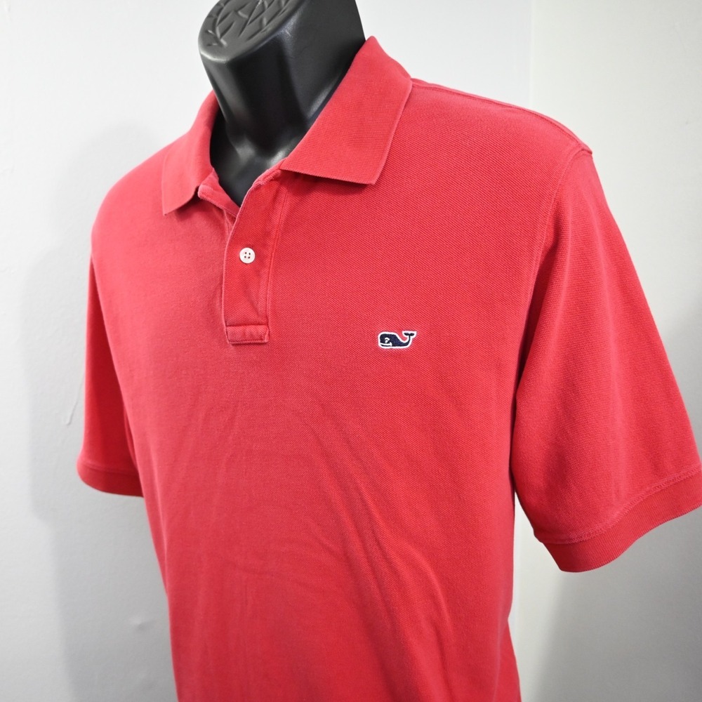 Vineayrd Vines Whale Golf Polo Mens‎ Size Large Red Short Sleeve Classic Fit